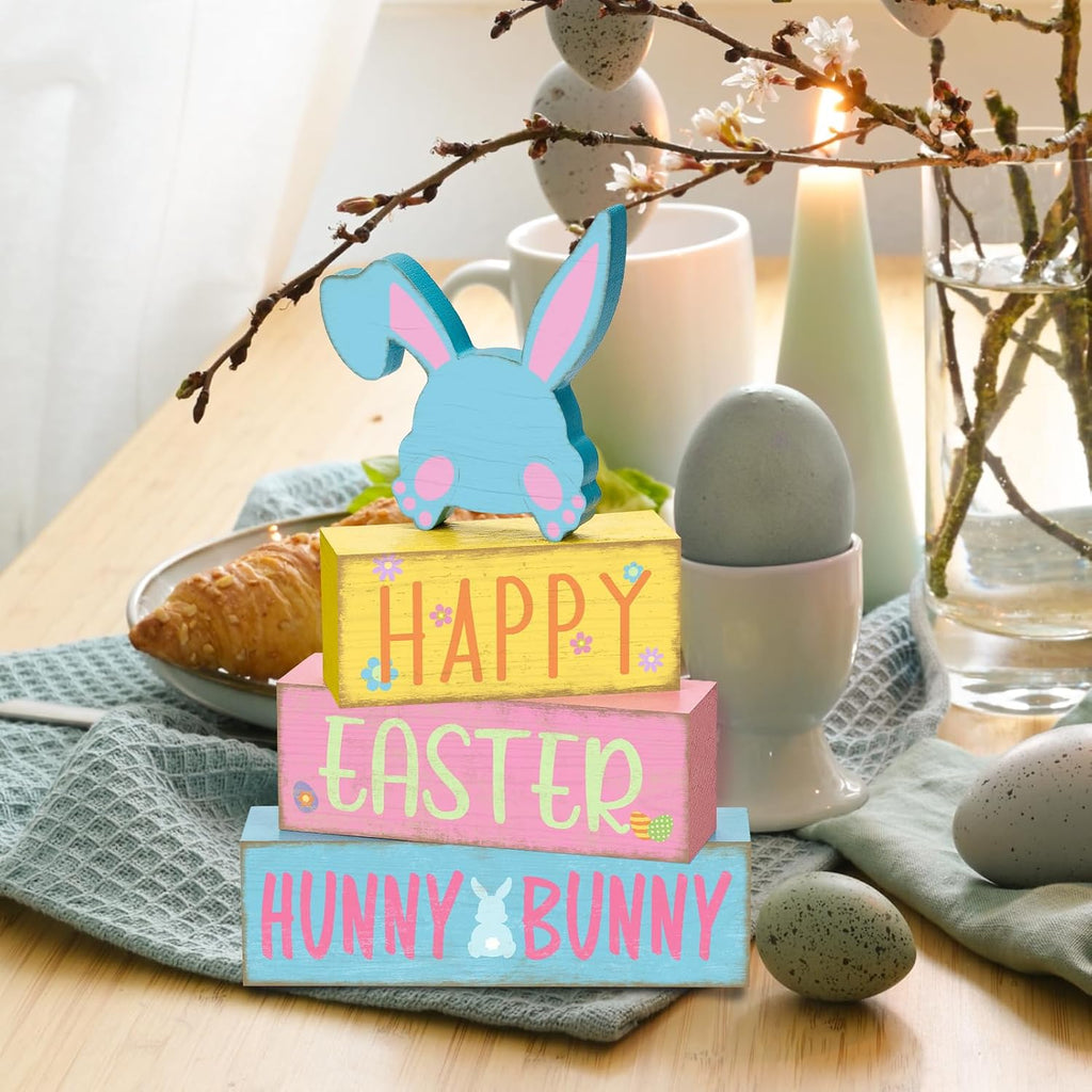 Tiered Tray Decor Set, , Wooden Table Sign, Spring Easter - Set of 4