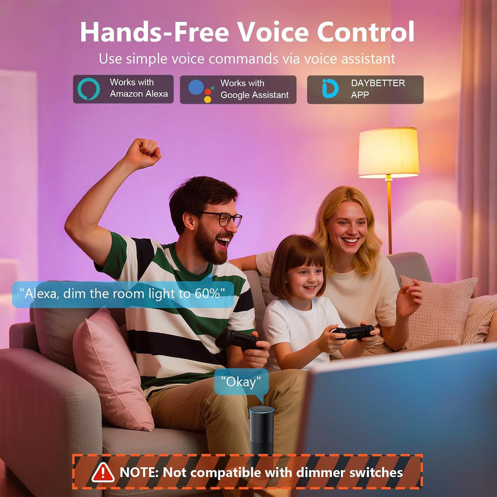 Smart Light Bulbs, RGBCW Color Changing Smart Bulb Compatible with Alexa & Google Home,Preset Scene, Music Sync, A19