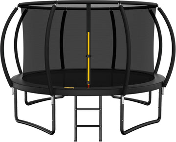 10FT 12FT 14FT 15FT 16FT Outdoor Trampoline with Enclosure Net, Heavy Duty Yard Trampolines, ASTM Approval