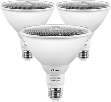 Motion Sensor Light Bulbs, 5500K Daylight Motion Activated Dusk to Dawn Security Light Bulb, 15W(100W Equivalent) E26