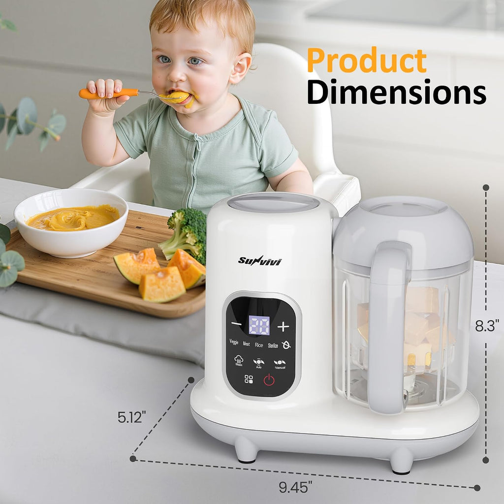 Baby Food Maker: All-in-one Baby Food Processor with Steam, Heating, Unfreeze, Blender, Electric Blender and Food