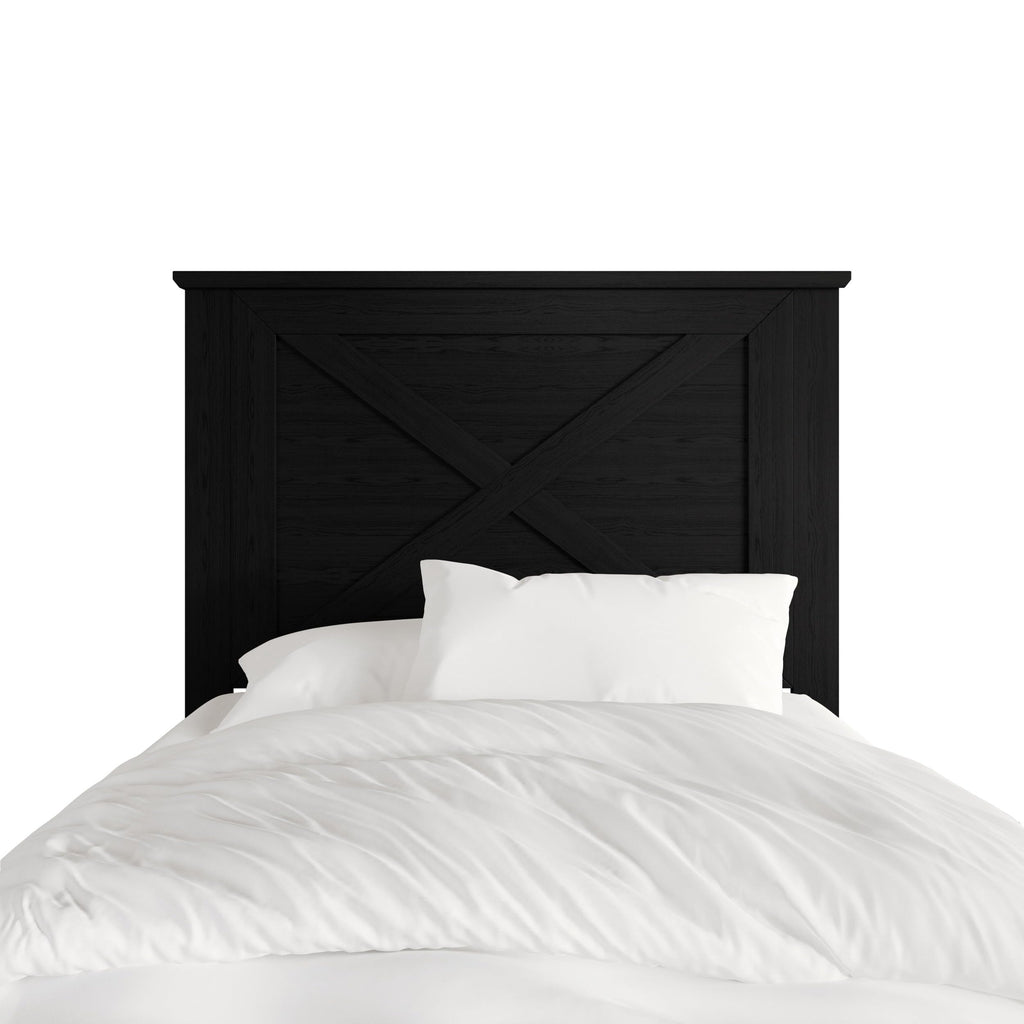 Raleigh X-Design Wood Headboard, Black