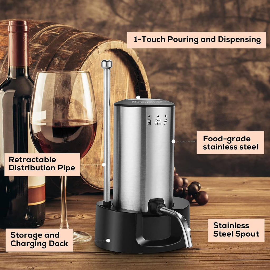 Electric Wine Aerator 3-in-1 Automatic Wine Decanter & Dispenser
