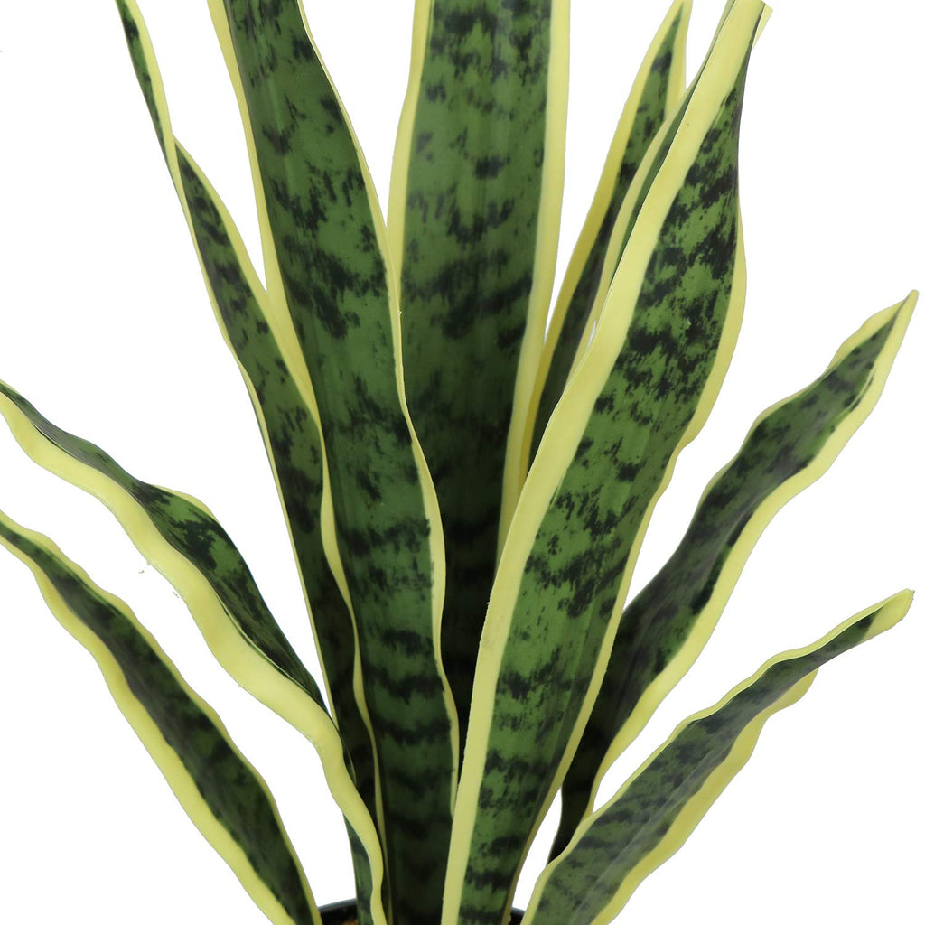Artificial Snake Plant with Potted 23.6" Fake Plastic Sansevieria Faux Plants in Pot for Outdoor Window Box Verandah