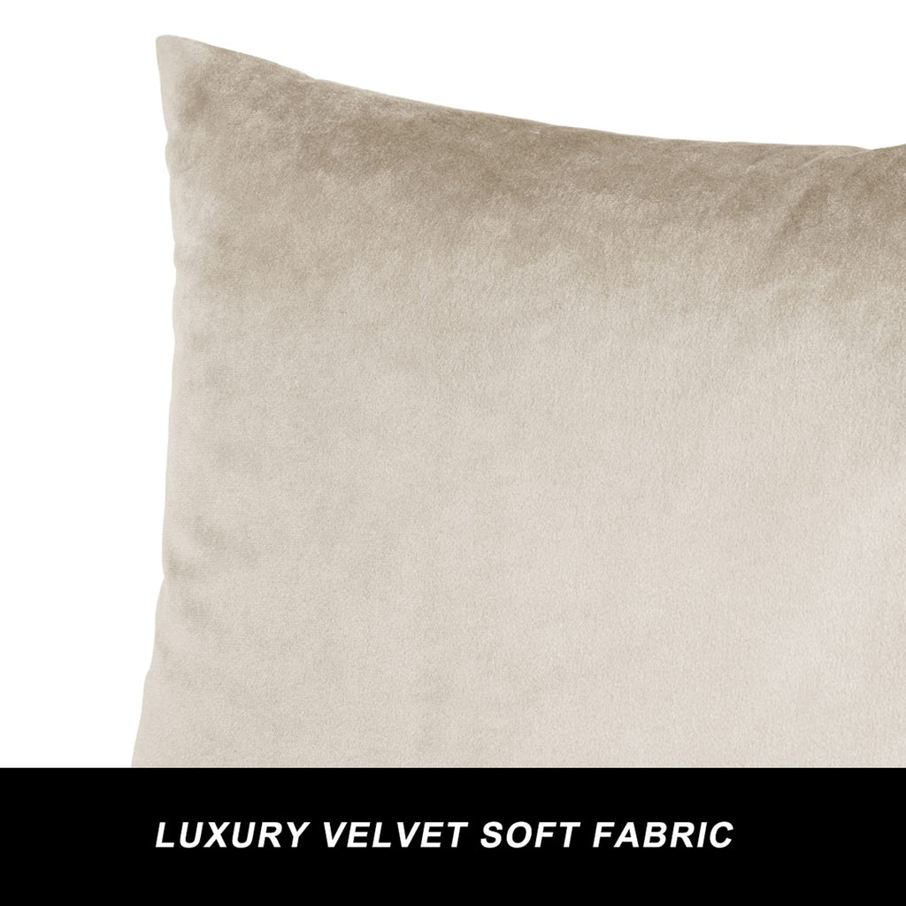 Velvet Champagne Throw Pillow Covers Decorative Cushion Covers Pillow Cases Sham for Sofa Couch