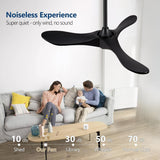 36 Inch Solid Wood Black Ceiling Fan with Remote,Ceiling Fan no Light,6 Speeds,Noiseless,Reversible DC Motor,Modern Ceiling Fans without Lights for Bedroom Farmhouse Kids Room A101-B0DFTD9F71