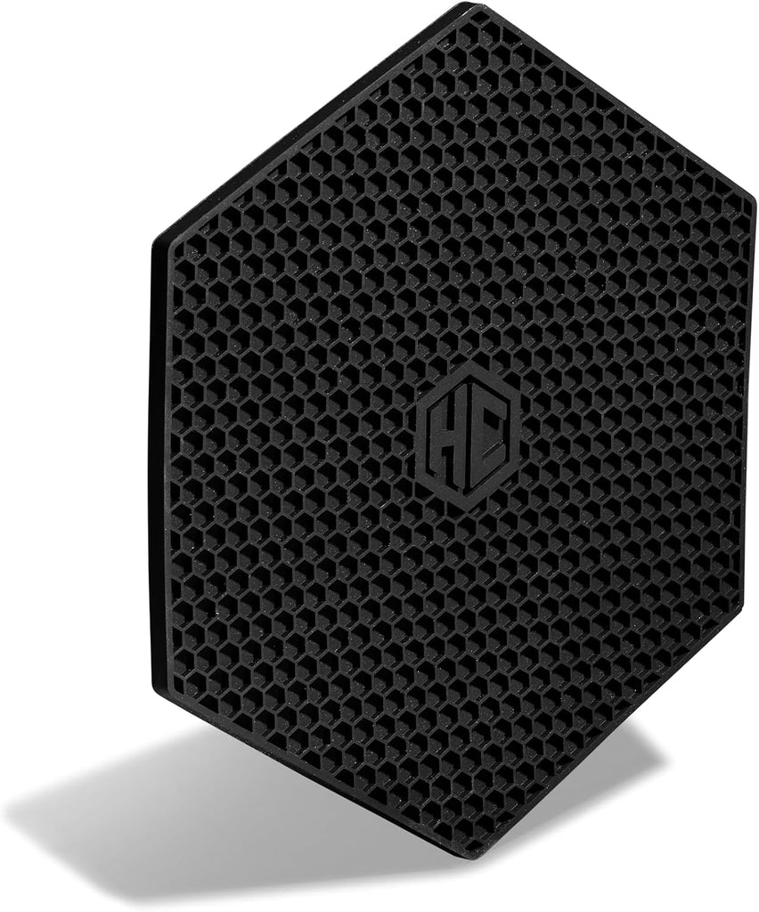 Black Hexagonal Silicone Trivets Nonslip Hot Pads - Set of 2