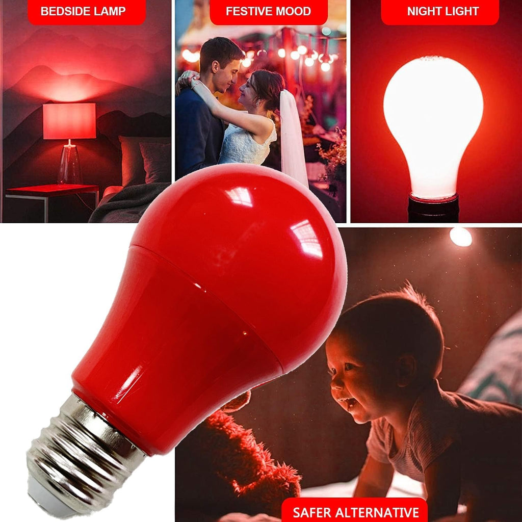 Red Light Bulb, 100W Equivalent A19 LED Color Light Bulbs, E26 Base
