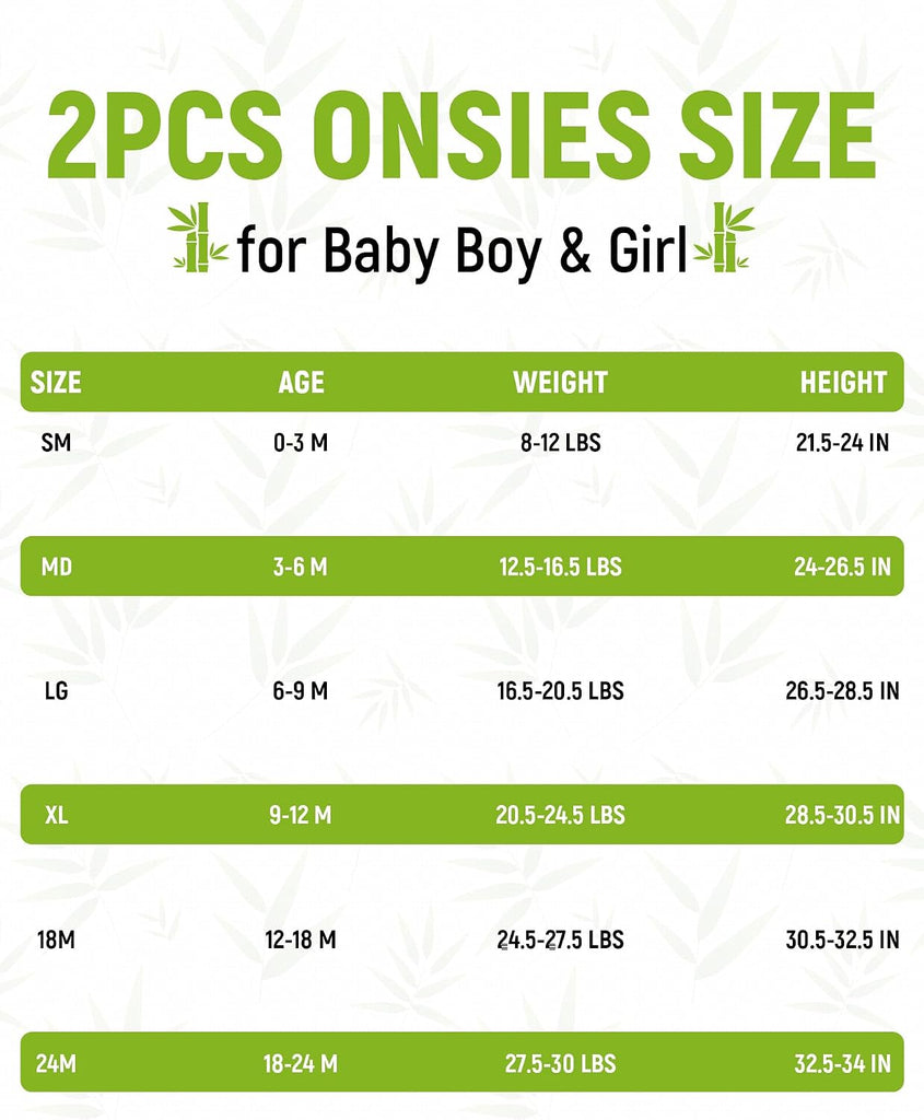 Viscose from Bamboo Baby Bodysuits 2 Pack, Baby Onsies