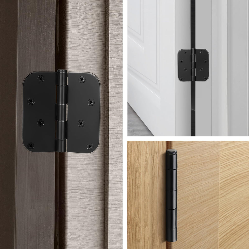 Interior & Exterior Door Hinges, 4 Inch Black Door Hinges, 24 Pack