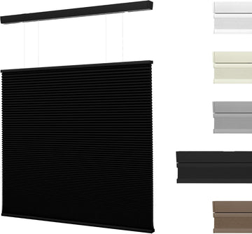 Top Down Bottom Up Cordless Cellular Shades,Black,21" W x 48" H