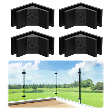 4 Pack Glass to Glass Clamp Frameless 90° Glass Railing Clamp