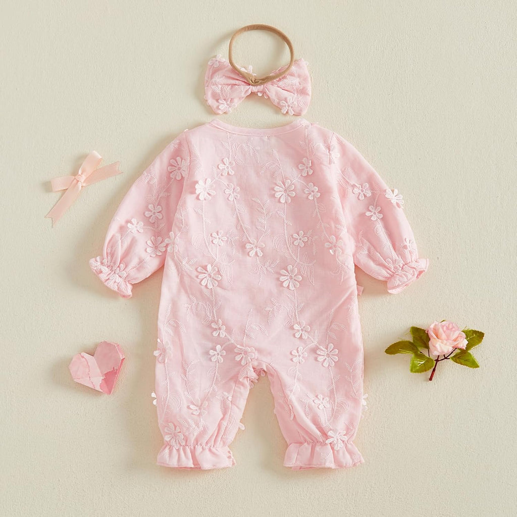 Newborn Girl Clothes Baby Ruffle Wrap Kimono Romper