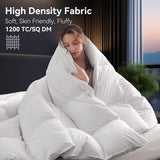 Organic 75% Down Fiber Comforter King,850+FP,1200TC,Extra Fluffy,Hotel Style,Luxury Ultra Soft All S