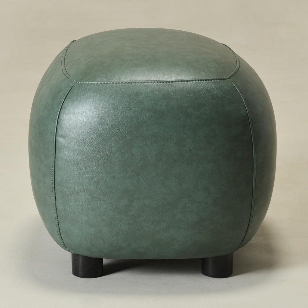 23" Wide Faux Leather Upholstered Ottoman Footrest, Green