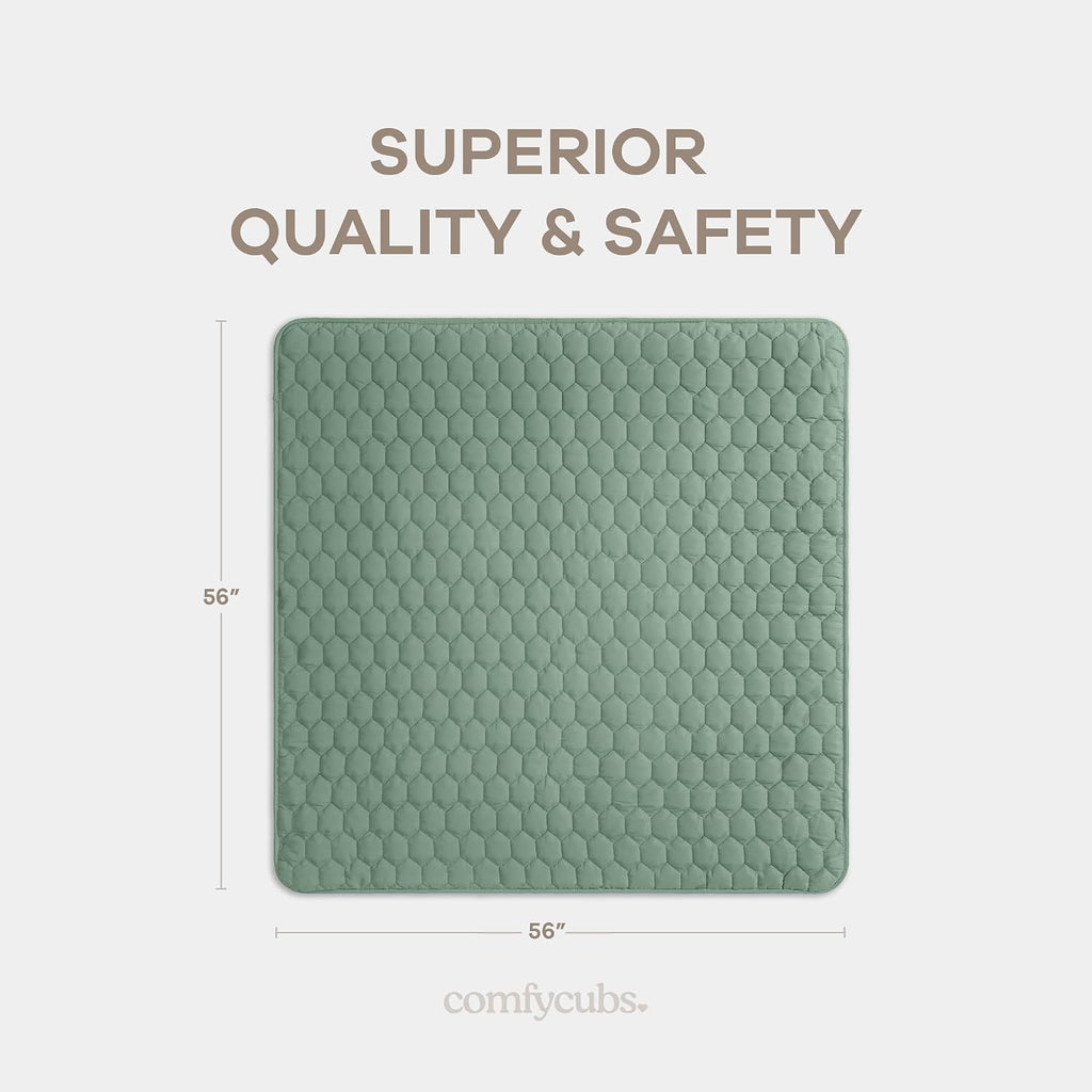 Square Kids Play Mat 56 x 56in Baby Floor Mat - Fern