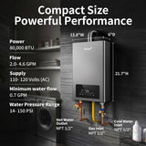 N II Ranein Natural Gas Tankless Water Heater Max 3.6 GPM, 80