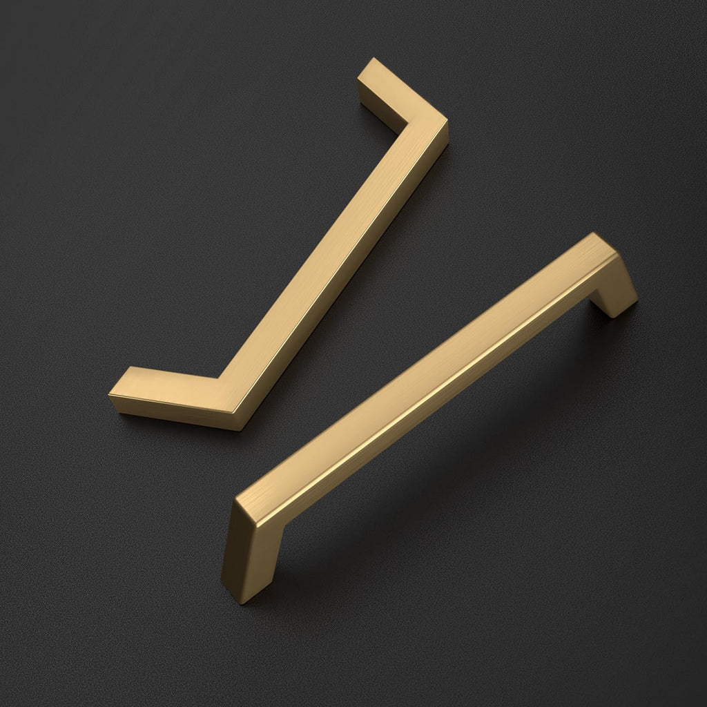 30 Pack 5 Inch Cabinet Handles - Champagne Bronze Modern Square Gold Cabinet Pulls Kitchen Drawer Handles for