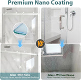 Frameless Shower Door, 55-60" W x 76" H Double Sliding Glass Shower Door