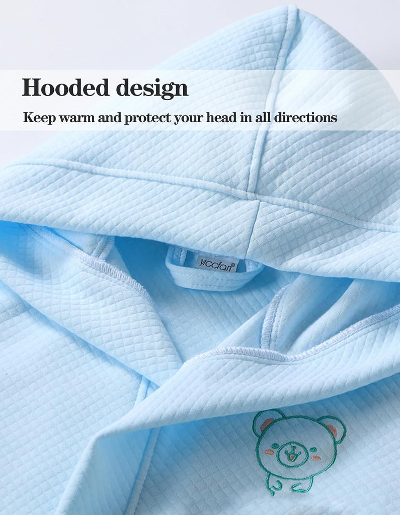 Girls Robes Organic 100% cotton Bathrobe With Pockets Soft Hooded Spa Robe