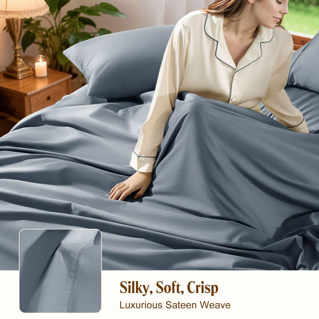 100% Egyptian Cotton King Sheets Set, 1800 Thread Count, 4PC