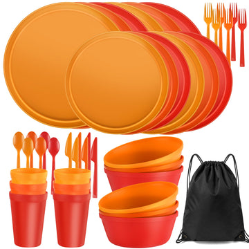 42 Piece Dinnerware Set for 6, Unbreakable Plates and Bowls Sets