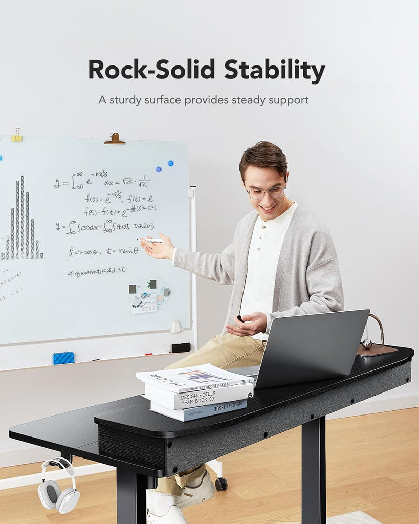 55′′ x 26′′ Electric Standing Desk with 2 Drawers, C-Clamp Mount Compatible, Height Adjustable Computer Desk, Home