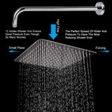 Square Rain Shower Head With Extension Arm