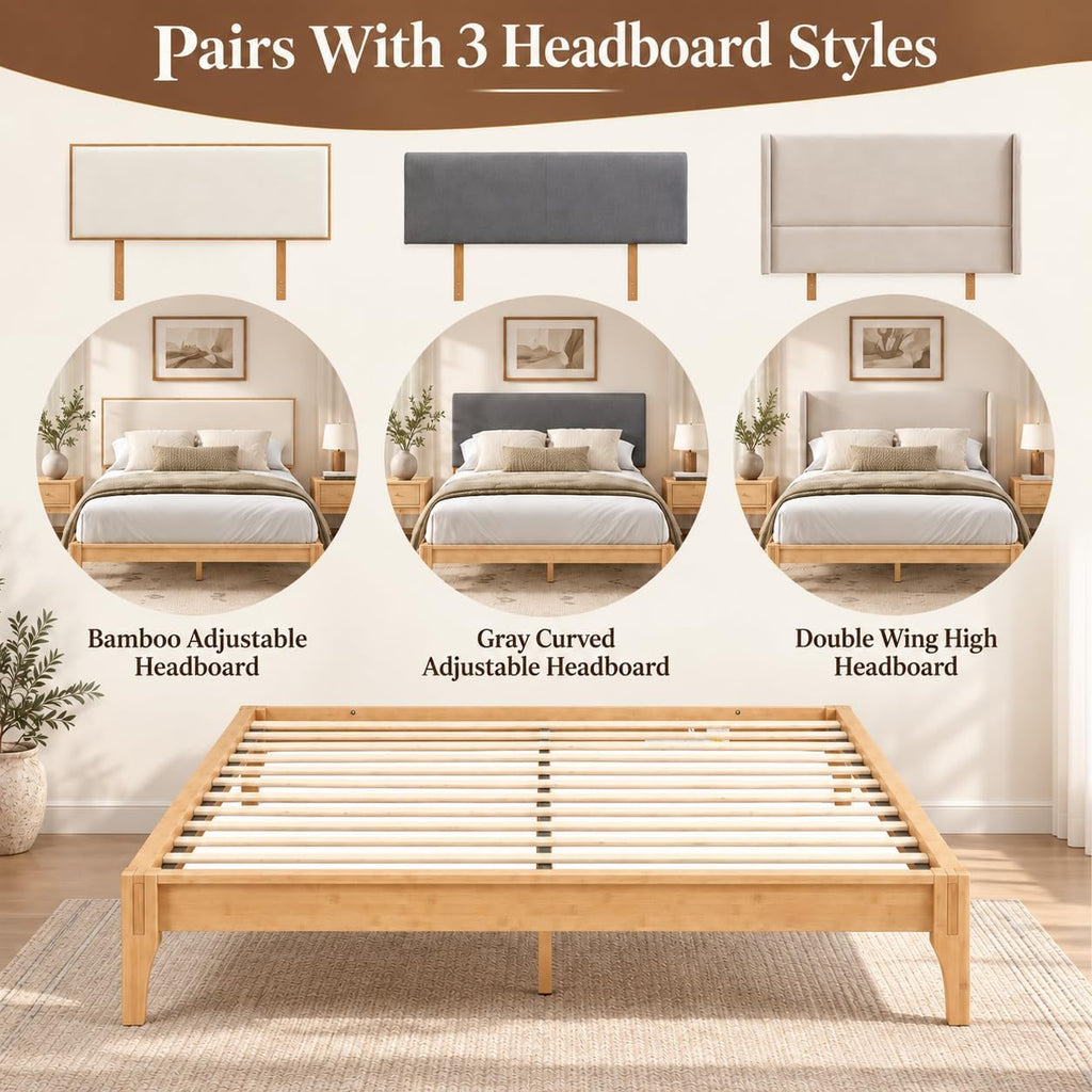 Bed Frame, Bamboo Bed Frame, Under Bed Storage