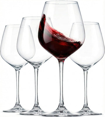 Italian Red Wine Glasses - 18 Ounce - Wine Glass Clear (Set of 4)