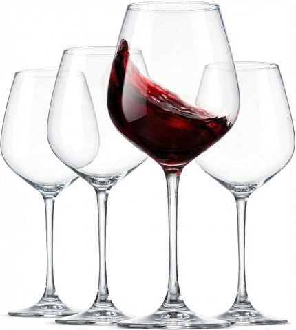 Italian Red Wine Glasses - 18 Ounce - Wine Glass Clear (Set of 4)
