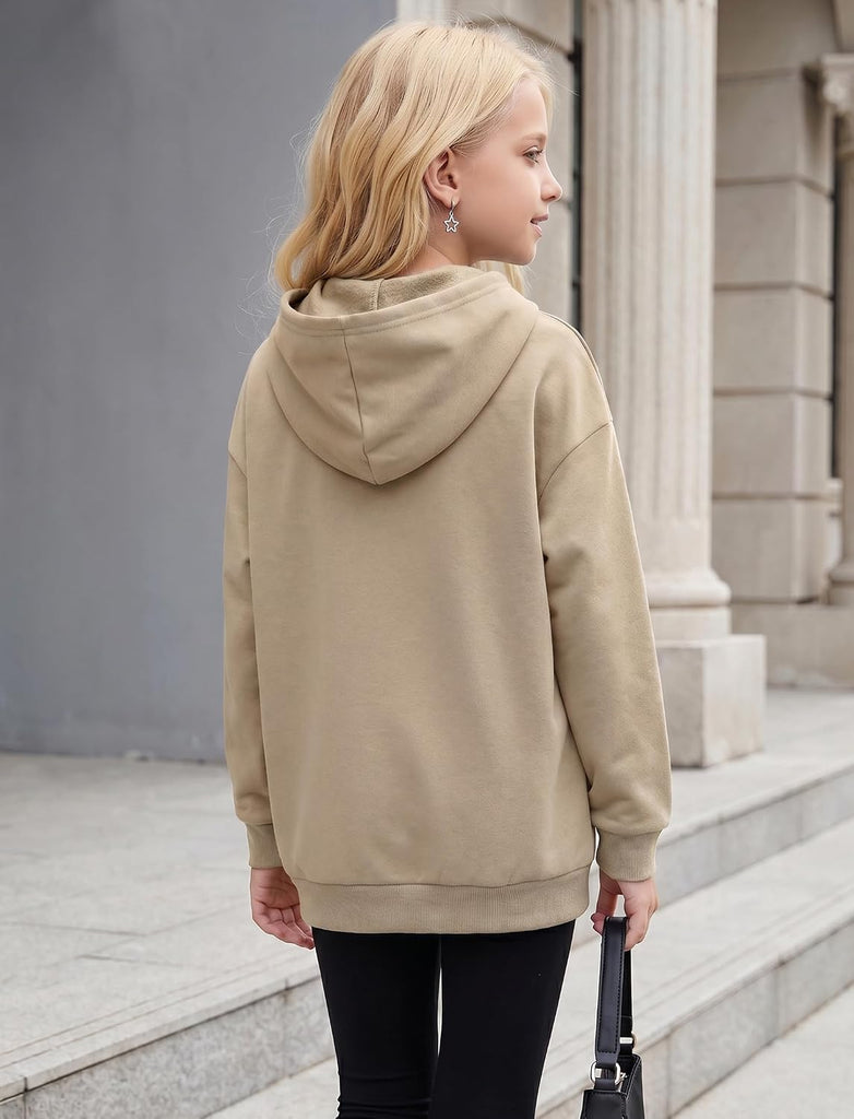 Fleece Hoodies for Girls Cotton Oversize Sweatshirts with Pocket