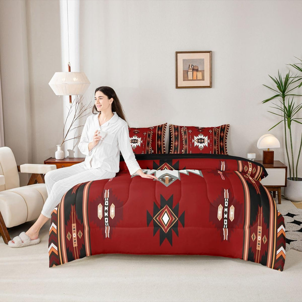 Western Bohemian Comforter Set 7 Piece Bed in A Bag Twin