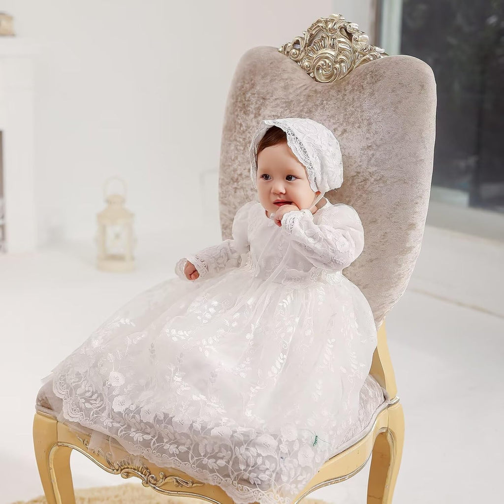Baby Girl Christening Baptism Dress Long Blessing Gowns White Wedding Dresses