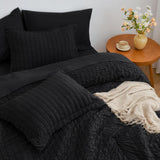 Love's cabin Seersucker Black King Comforter Set
