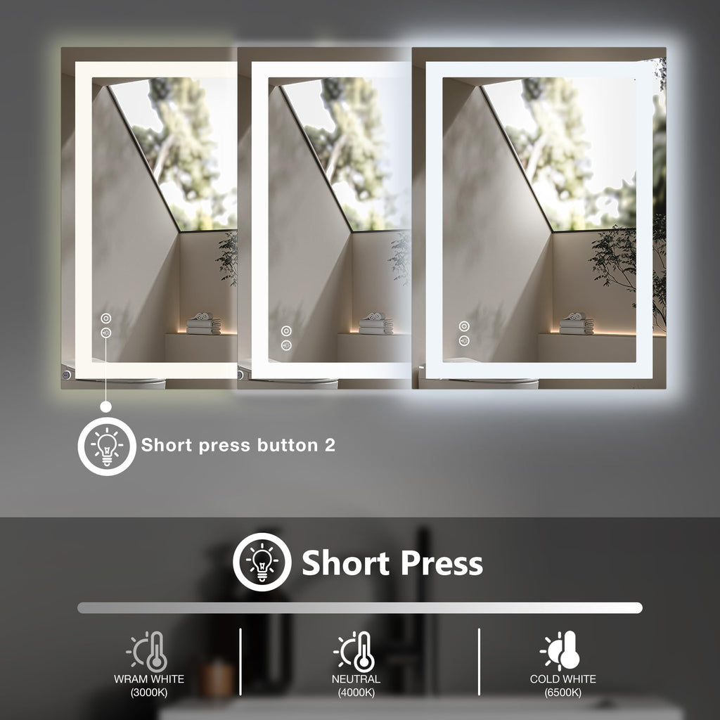 36.1"x36.1" LED Bathroom Mirror, Bathroom Vanity Mirror