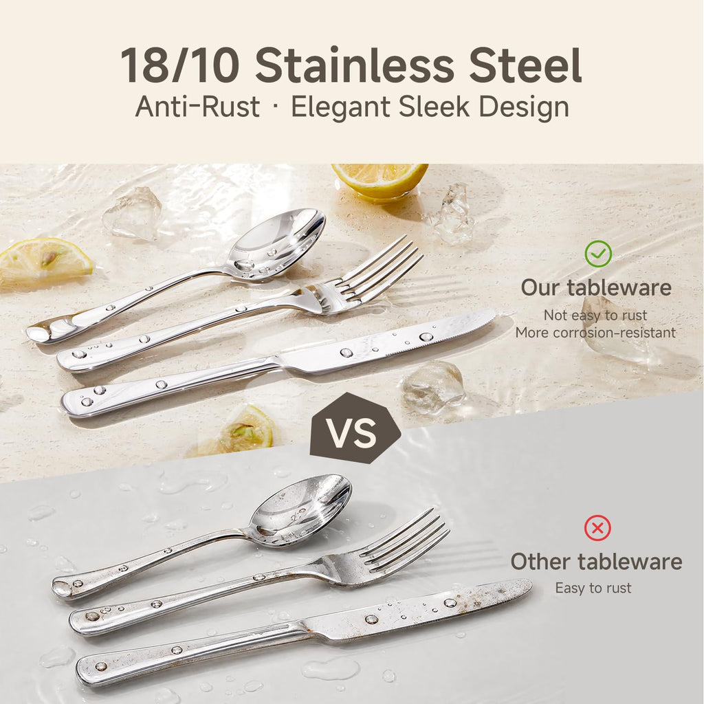 Silverware Set for 12, 18/10 Stainless Steel Flatware Set, Cutlery Utensil