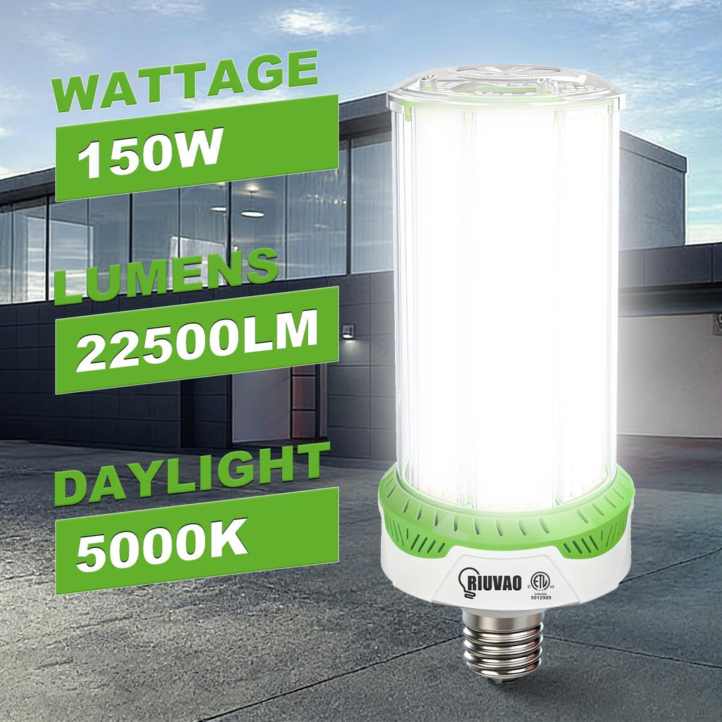 2 Pack 150W LED Corn Light Bulb 22500LM 5000K Daylight Super Bright LED Corn Bulbs, E26/E39 Base Light Bulb