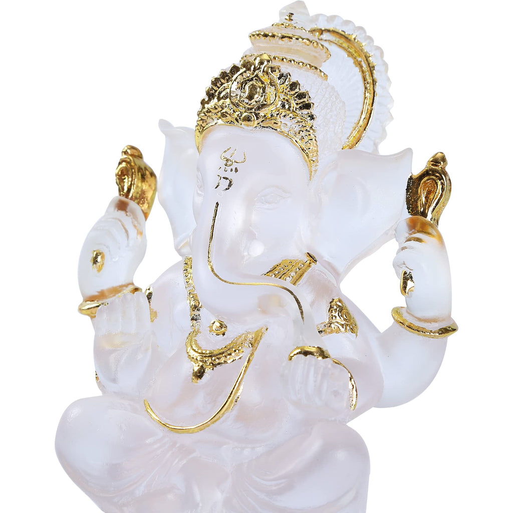 5.6''H Blessing White Statue of Lord Ganesha Ganpati Elephant Hindu God
