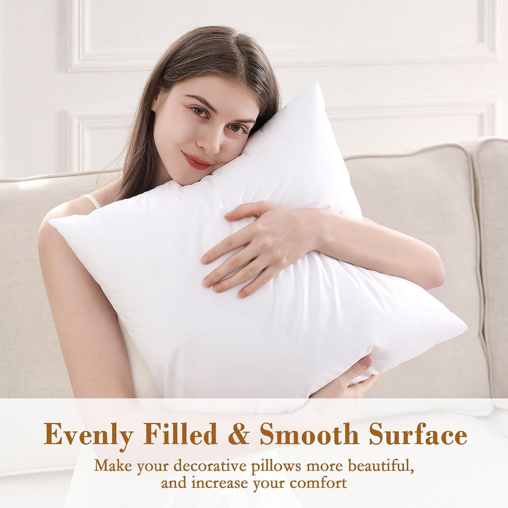 12x20 Pillow Inserts, 2 Pack Fluffy Lumbar Pillows Filled with Plump Stuffer, Rectangle Decorative Pillows for Couch - Set of 2