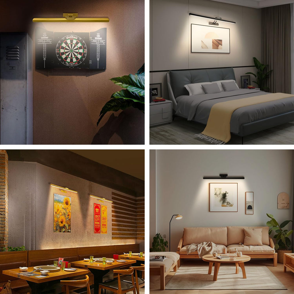 24.4" Wireless Picture Lights, Rechargeable Battery Art Display Light with Remote Control, Dimmable/Timer Off