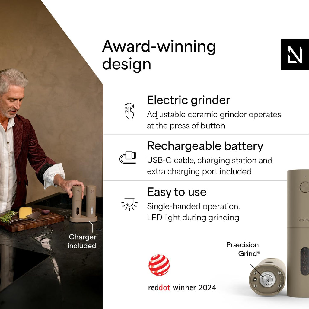 Electric Salt and Pepper Grinder Set, USB Rechargeable, Automatic Salt and Pepper Mills, Spice Shakers Refillable