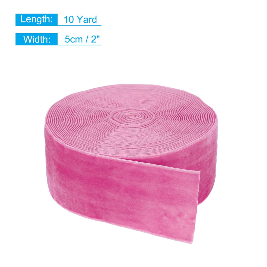 Velvet Ribbon Single Face 2 Inch x 10 Yard Pink