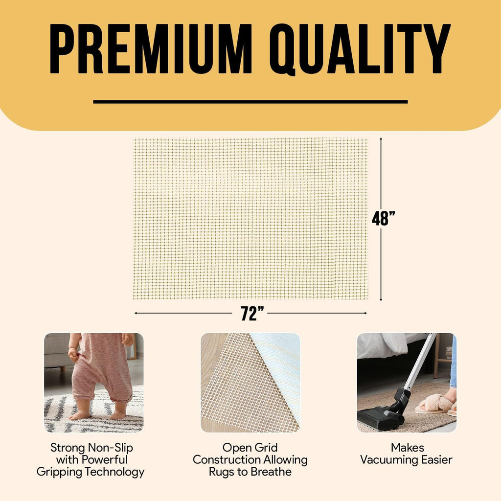 Non Slip Area Rug Gripper 4x6 Feet, Rug Gripper for Hardwood Floors, Laminate, Vinyl, Stone & Tile, Anti Slip Area - Set of 24