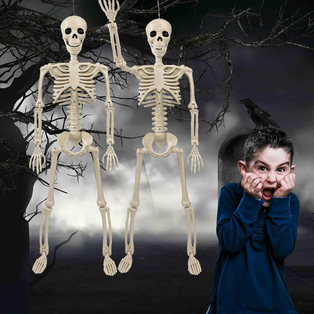 36" Skeleton Halloween Decorations, 3ft Life Size Human Skeleton with Full Body Movable Posable Joints Skeleton