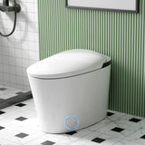Smart Toilet with Auto-Flush & Heated Seat - Foot Sensor, Nightlight, Modern One-Piece Design