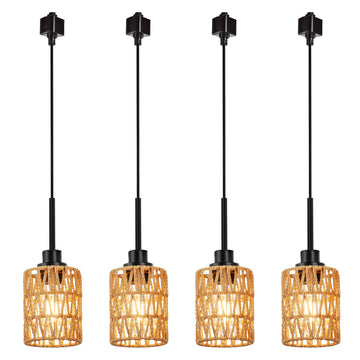 4 Packs H-Type Track Hanging Light Black Ceiling Track Lighting
