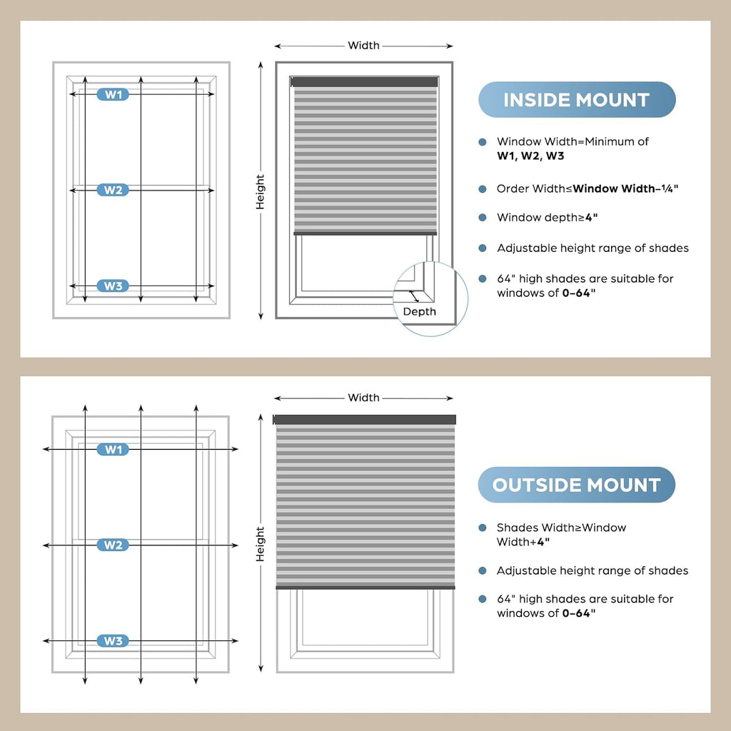 Motorized Cellular Shades with Remote,No Drill Smart Blackout Honeycomb Blinds, Cordless Automatic Electric Window
