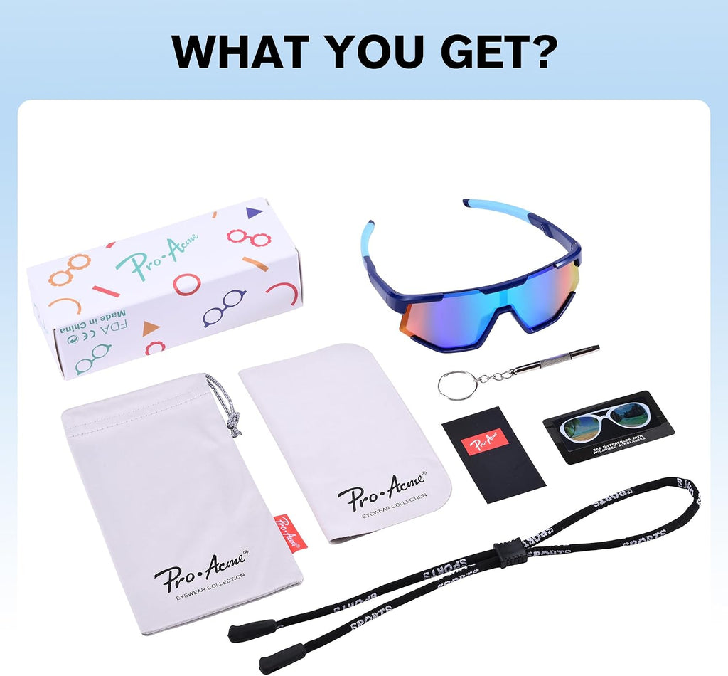 Kids Baseball Sunglasses Polarized Youth Baseball Sunglasses Unbreakable Sports Sun Glasses for Boys Girls