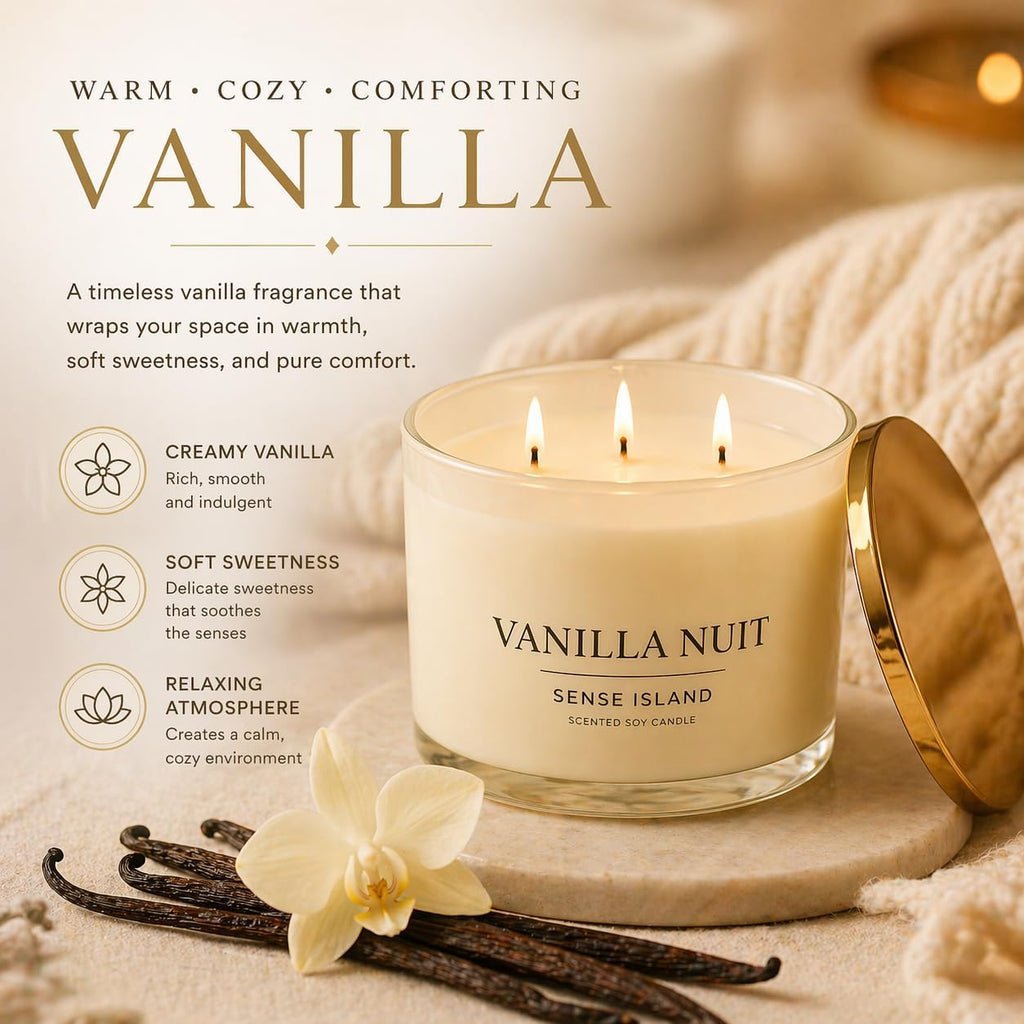 Luxury Vanilla Soy Candles, Large 3 Wick Jar Candle - Set of 106